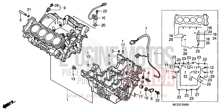 KURBELGEHAEUSE von Hornet 900 MAT CALEDONITE BLUE METALLIC (PB347) von 2004